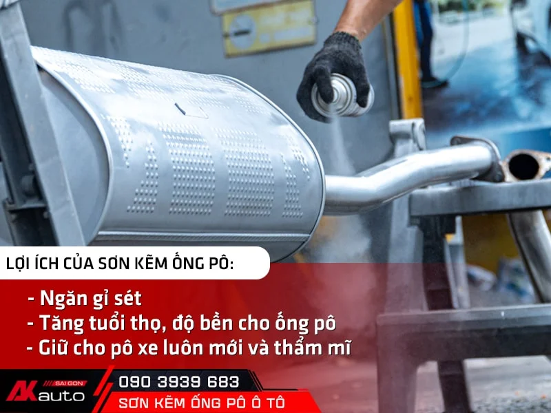 sơn kẽm ống pô xe hơi