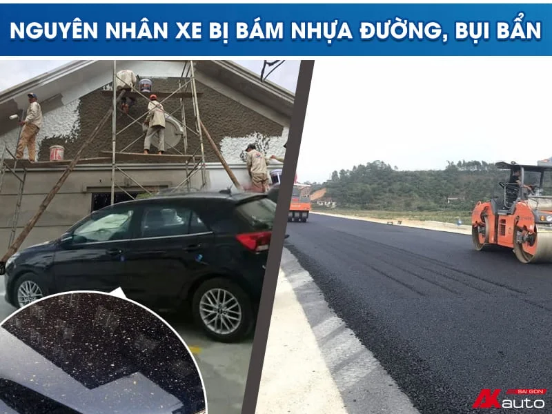 Nhựa đường bụi sơn ô tô