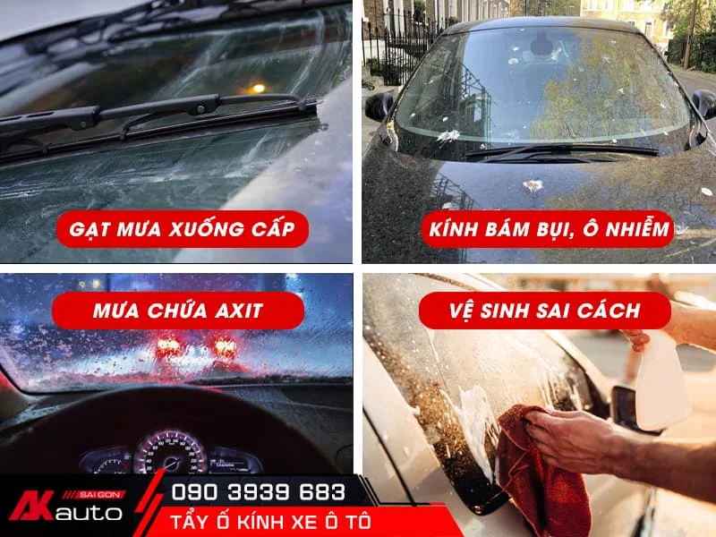 Nguyên nhân kính xe bị ố mờ