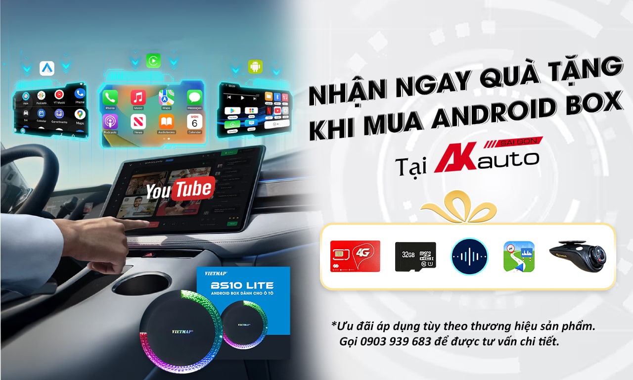Ưu đãi khi lắp android box ô tô AKauto