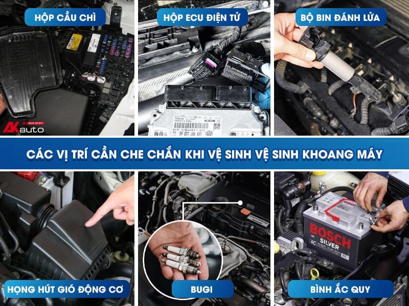 Cách vệ sinh khoang máy ô tô tại nhà Đơn Giản - Chi Tiết nhưng Hiệu Quả cao 15 Vệ Sinh Khoang Máy Ô Tô cần che chắn những vị trí nào