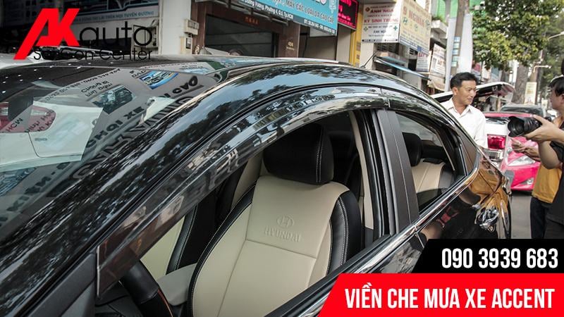 vien-che-mua-xe-accent-cao-cap lắp viền che mưa xe accent mạ crom