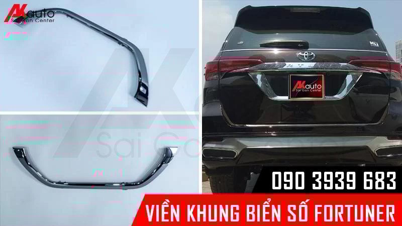 vien-khung-bien-so-fortuner-theo-doi-xe-1 lắp viền khung biển số xe fortuner