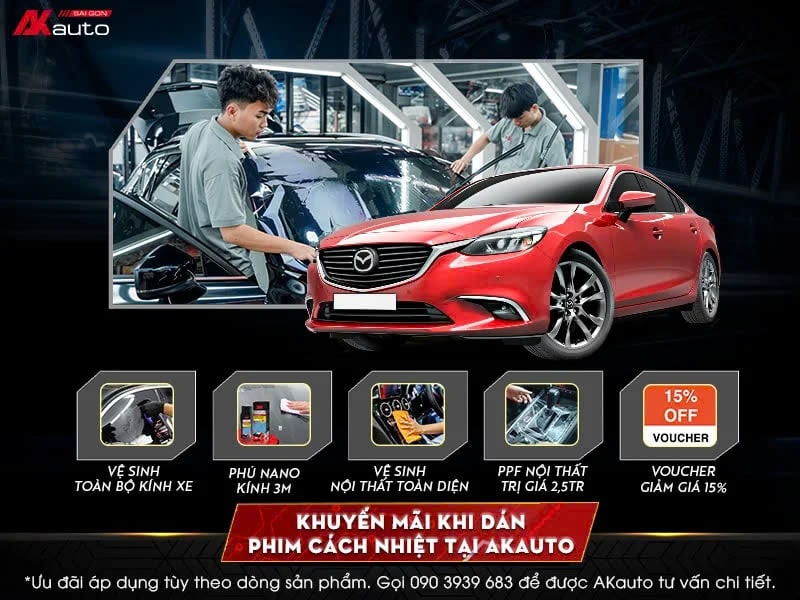Giá ưu đãi khi dán film chống nhiệt chỉ có tại AKauto