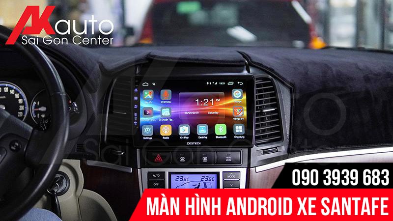 Trang bị màn hình android công nghệ thông minh trên xe Santafe