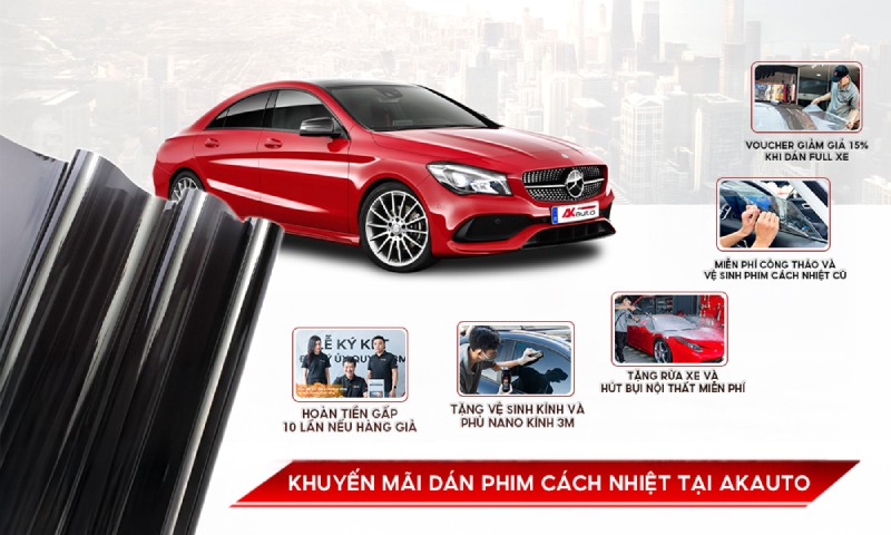 Các chương trình khuyến mãi nói chung khi dán phim cách nhiệt ô tô tại AKauto