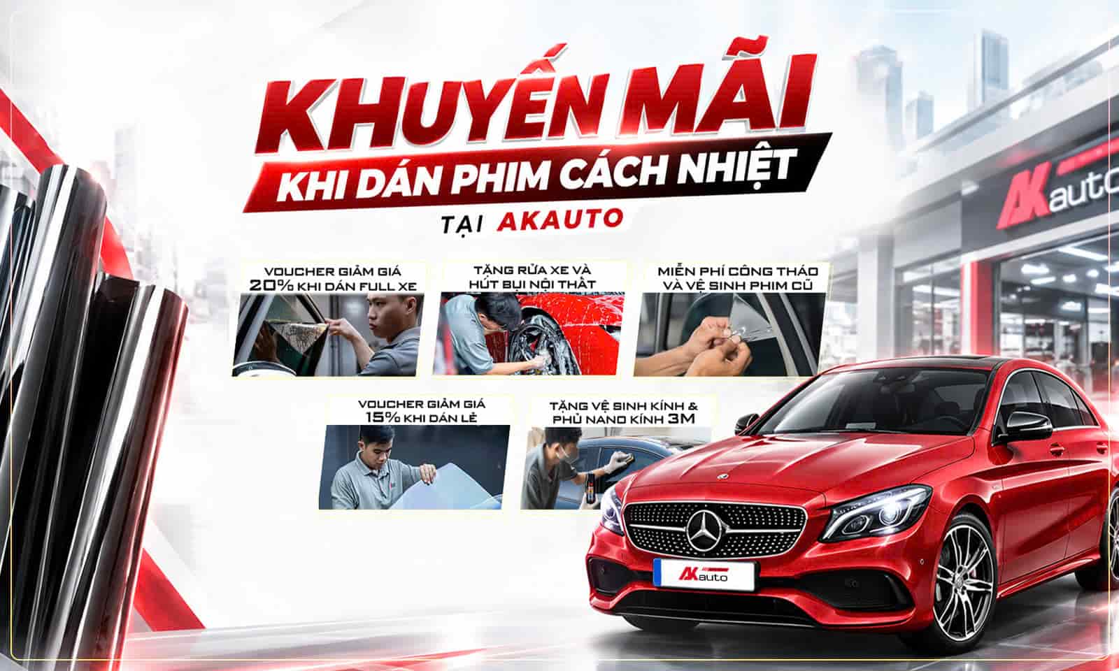 Chương trình ưu đãi khi dán phim cách nhiệt 3M tại AKauto