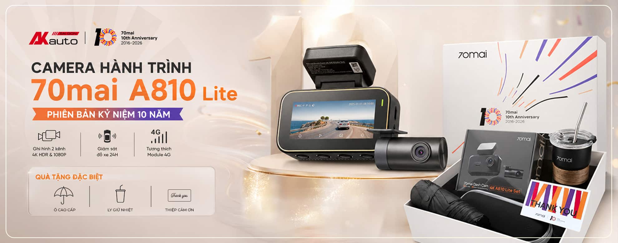 Camera Hành Trình 70mai A810 Lite phiên bản kỷ niệm - AKauto