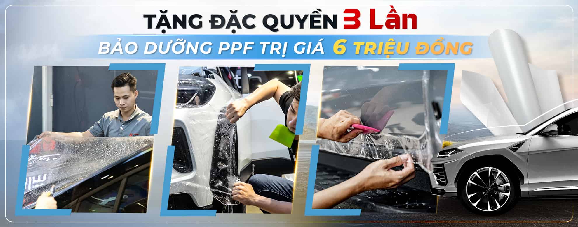 Banner dán ppf ô tô tặng gói bảo dưỡng ppf