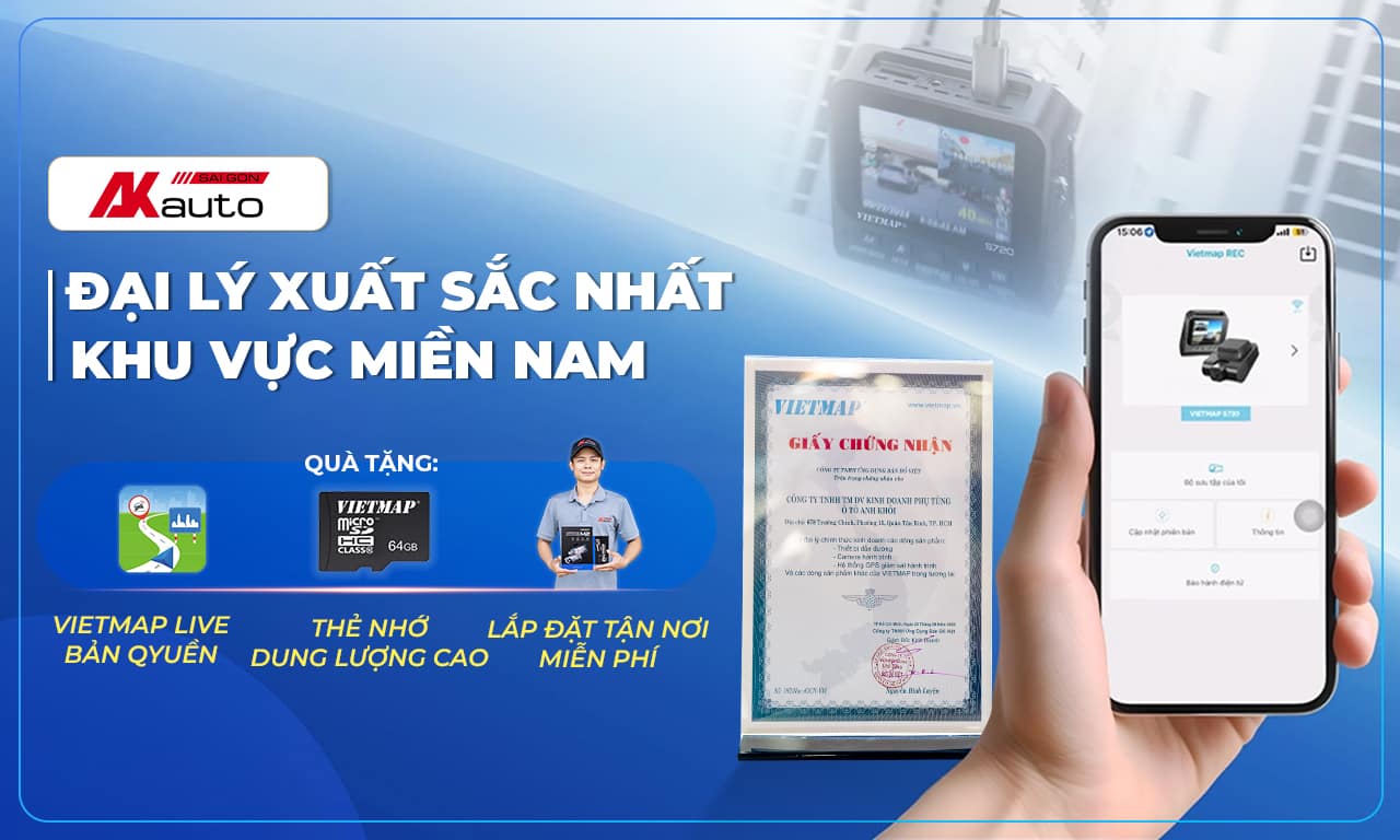 Đại lý camera hành trình vietmap xuất sắc AKauto - banner mobile
