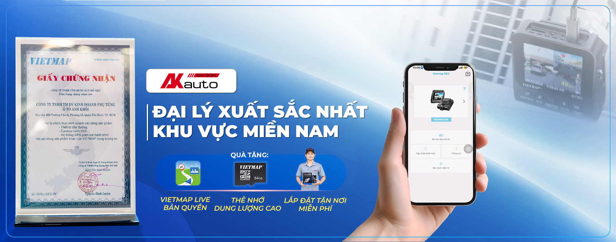 AKauto là đại lý camera hành trình Vietmap chính hãng