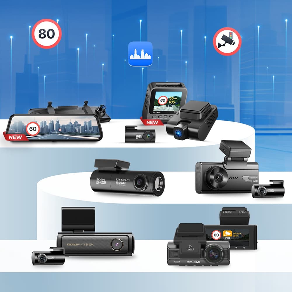Đa dạng mẫu mã camera hành trình Vietmap từ thấp đến cao cấp
