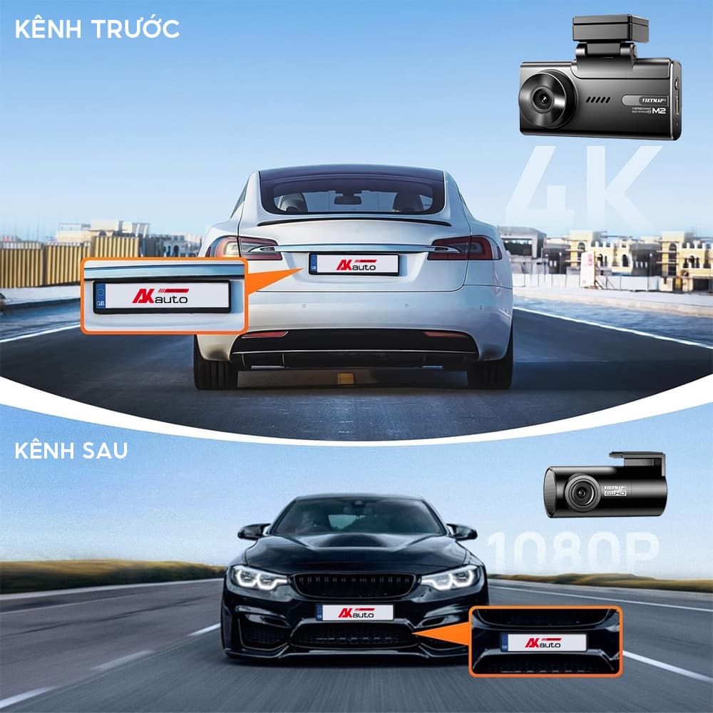 Camera ghi hình trước sau kép của Vietmap
