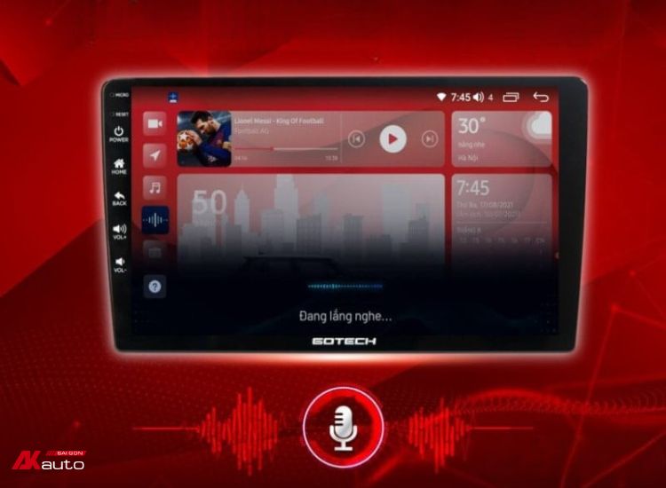 Màn hình ô tô Gotech cho phép ra lệnh bằng giọng nói