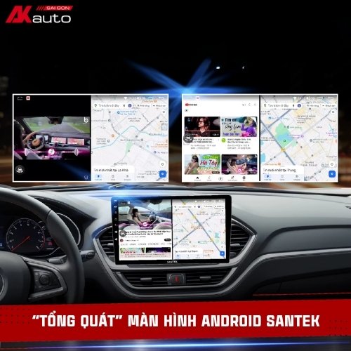 Màn hình ô tô Santek cấu hình mạnh mẽ, đa dạng tính năng