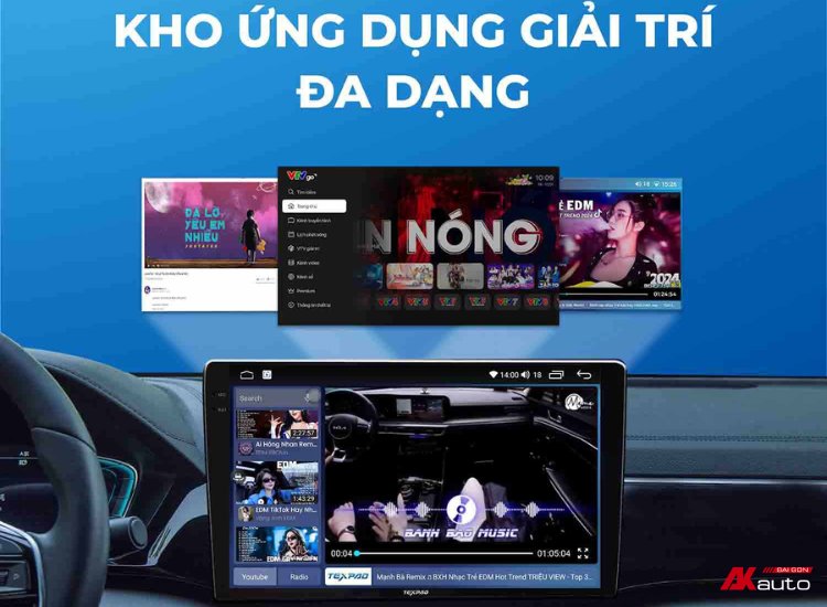 Màn hình ô tô TexPad sở hữu kho ứng dụng giải trí không giới hạn