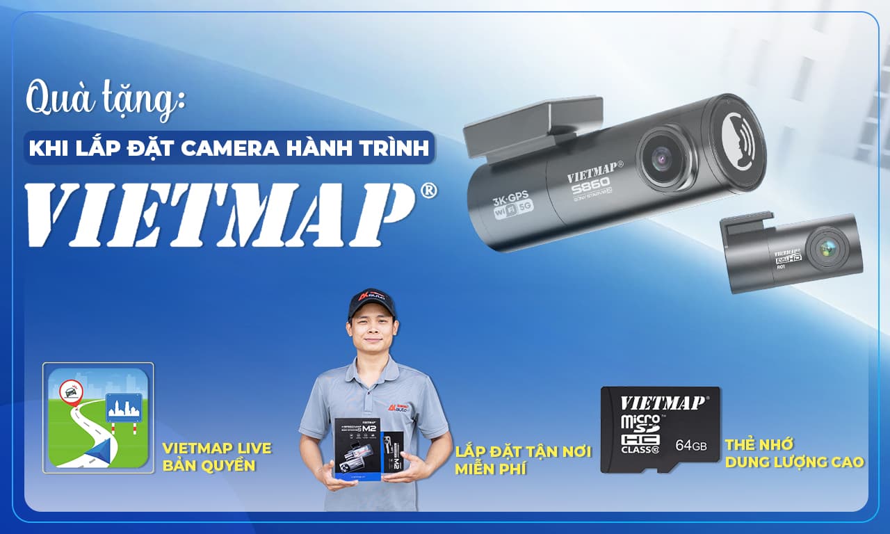 Ưu đãi lắp camera hành trình Vietmap tại AKauto