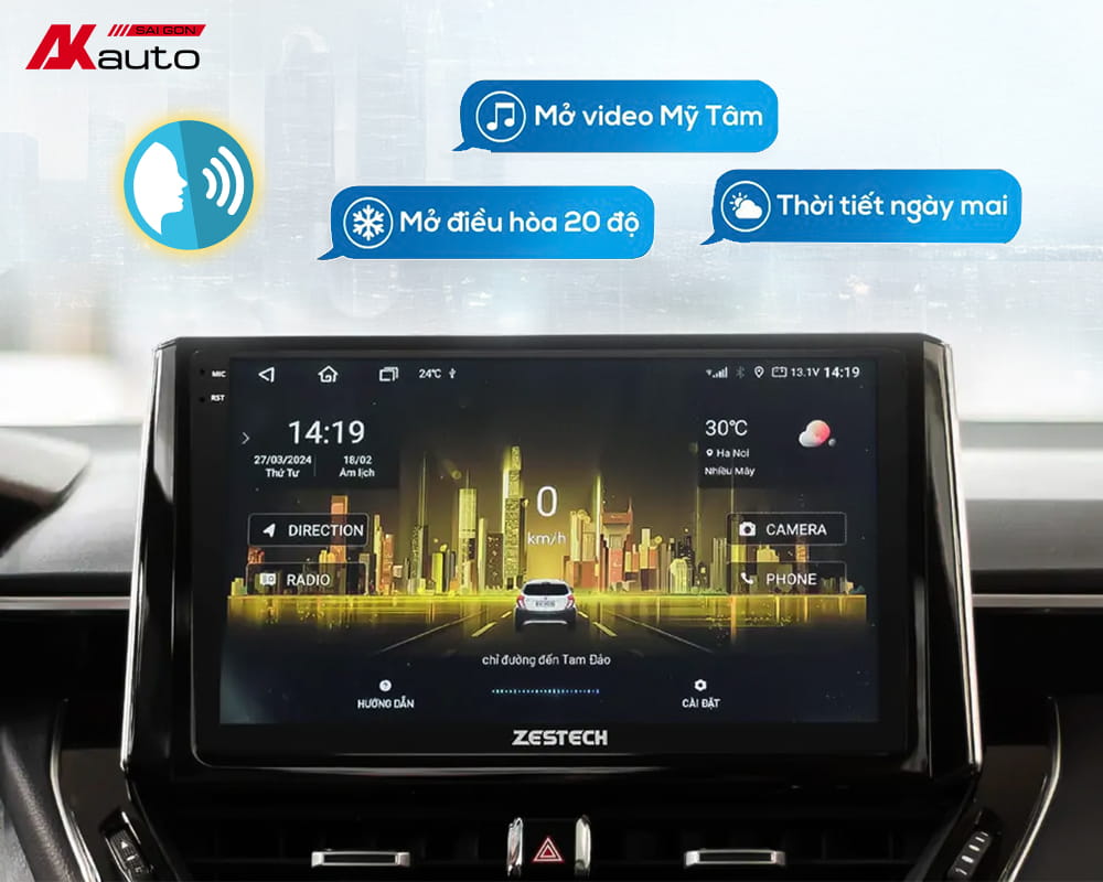 Màn hình android hỗ trợ điều khiển bằng giọng nói