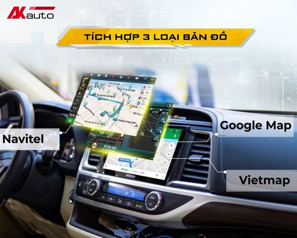 Tính năng chỉ đường trên màn hình android ô tô