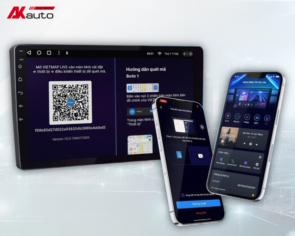 Màn hình android đồng bộ kết nối với điện thoại