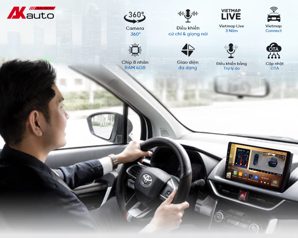 Màn hình android ô tô nâng tầm trải nghiệm lái xe hiện đại và tiện lợi hơn