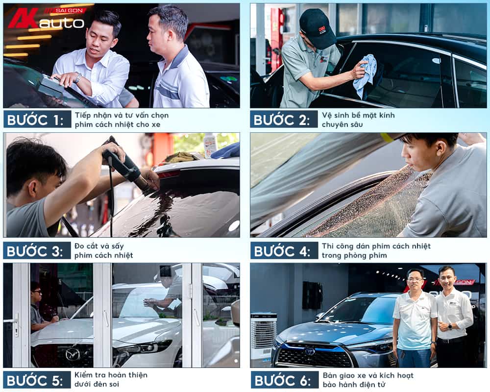 Quy trình dán phim cách nhiệt chuẩn chỉnh tại AKauto