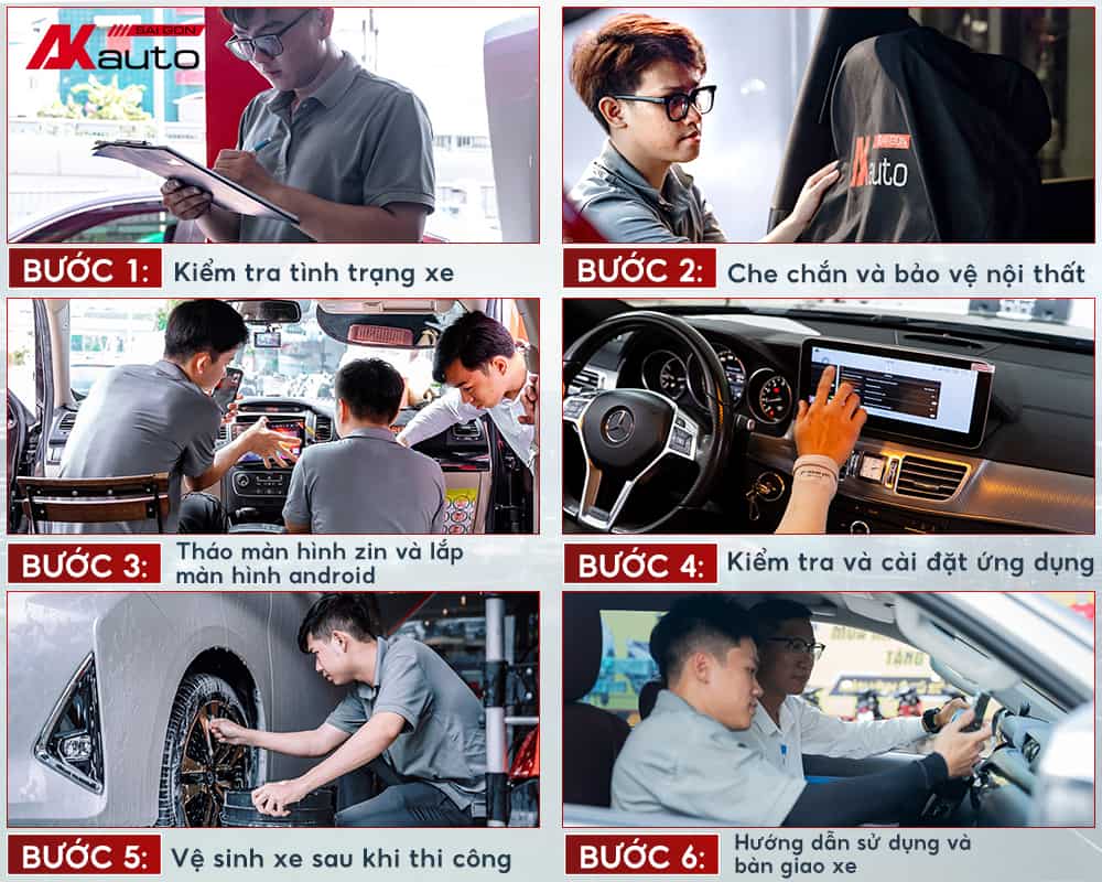 Quy trình lắp màn hình android ô tô chuẩn chỉnh tại AKauto
