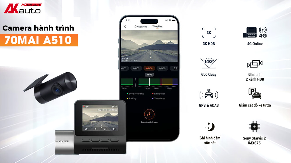 Camera hành trình 70mai A510