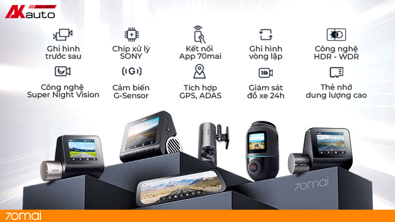 Các dòng camera hành trình 70mai trang bị tiện ích và tính năng vượt trội