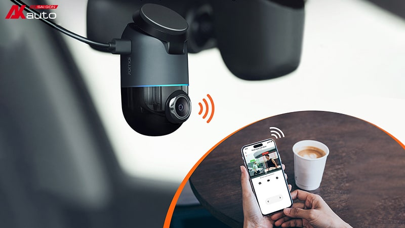 Camera hành trình 70mai với khả năng kết nối wifi nhanh chóng khi cần