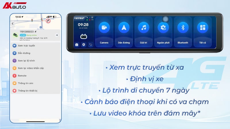 Camera Vietmap V740 hỗ trợ kết nối 4G tiện lợi