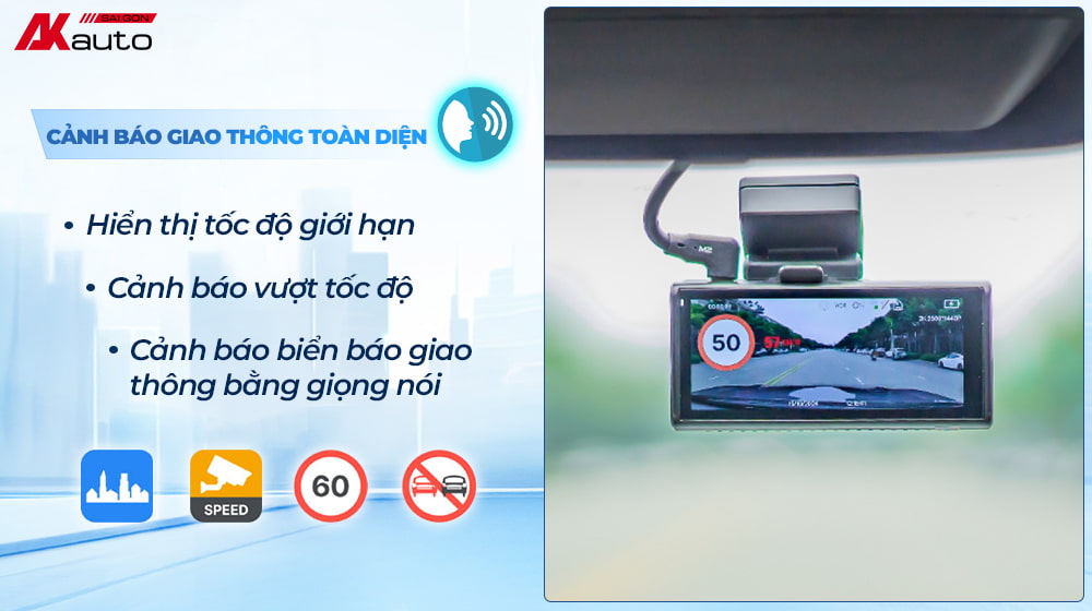 Camera hành trình Vietmap có cảnh báo biển báo, tốc độ thông minh