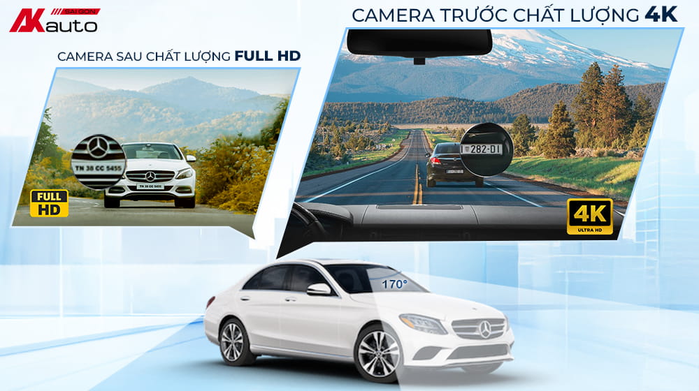 Camera ghi hình trước sau kép của Vietmap