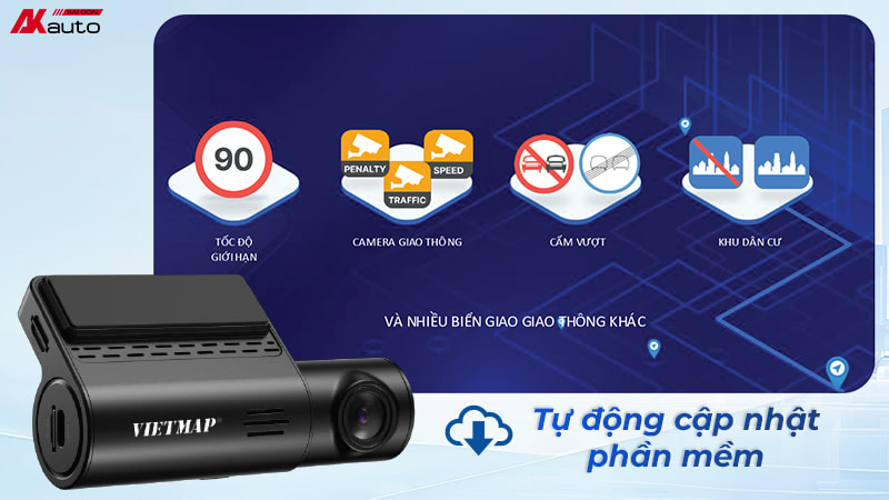 Camera hành trình Vietmap L110 tự động cập nhật phần mềm