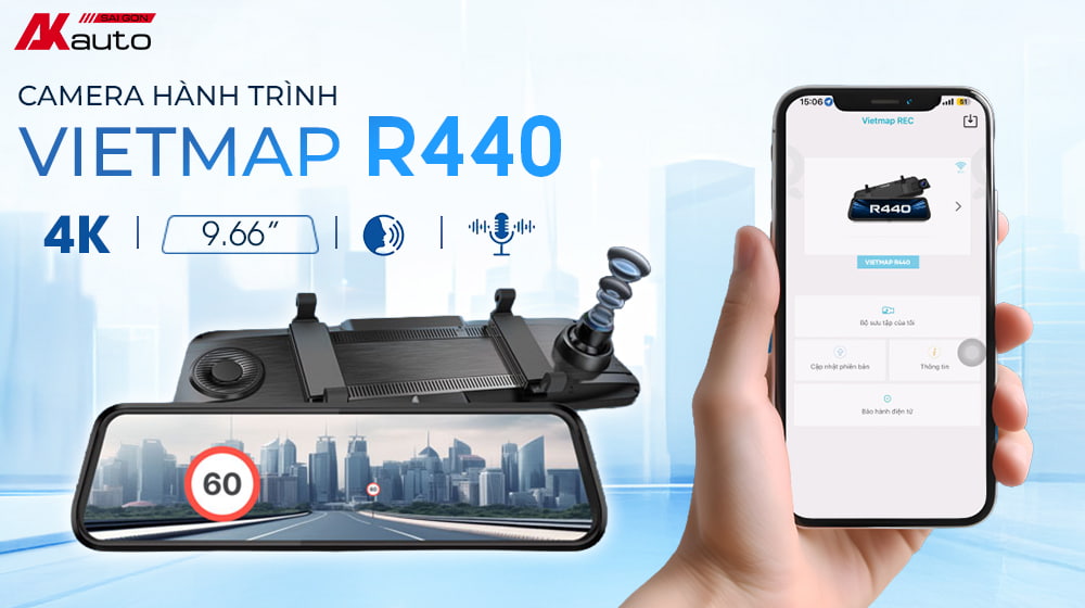 Camera hành trình gương Vietmap R440