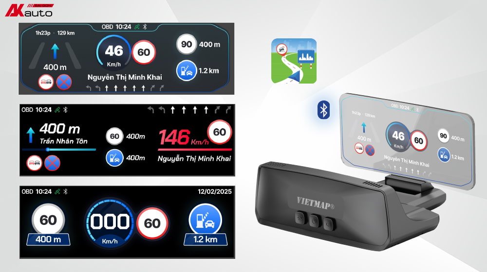 Màn hình HUD kính lái cảnh báo tốc độ, hạn chế vi phạm giao thông