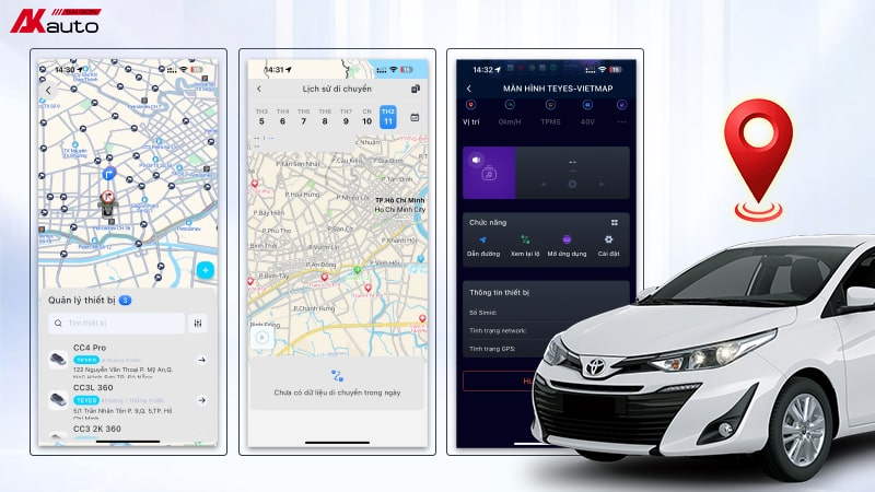 Màn hình Teyes CC4 Pro cho phép quản lý xe từ xa