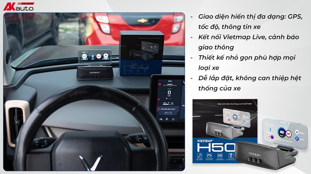 Màn hình HUD kính lái Vietmap H50
