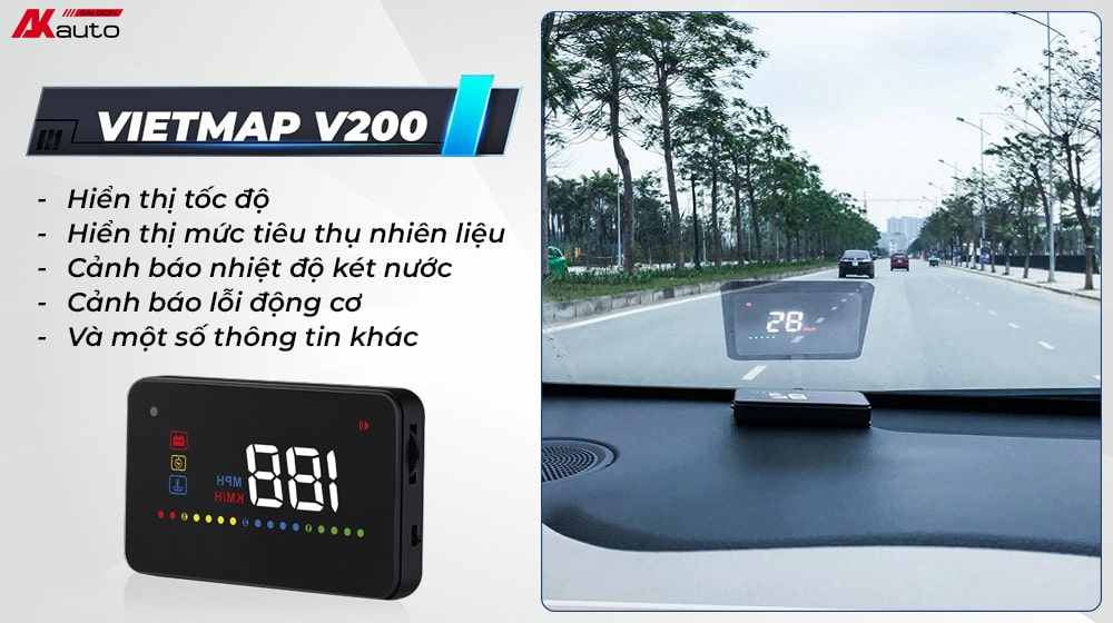 Màn hình HUD kính lái Vietmap V200