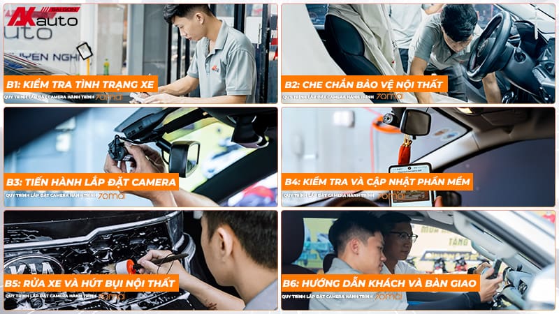 AKauto lắp đặt camera hành trình 70mai theo quy trình chuẩn chỉnh