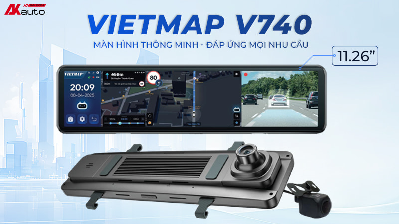 Camera Vietmap V740 sở hữu màn hình có kích thước lớn nhất phân khúc