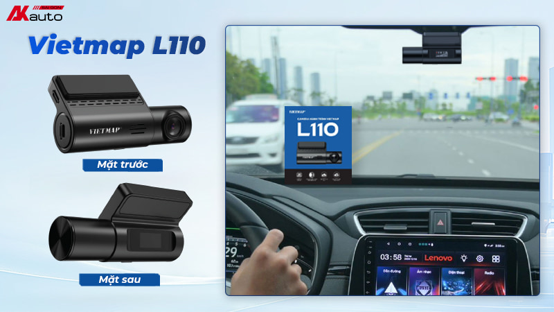 Camera hành trình Vietmap L110 với thiết kế nhỏ gọn, hiện đại, tích hợp nhiều tính năng thông minh