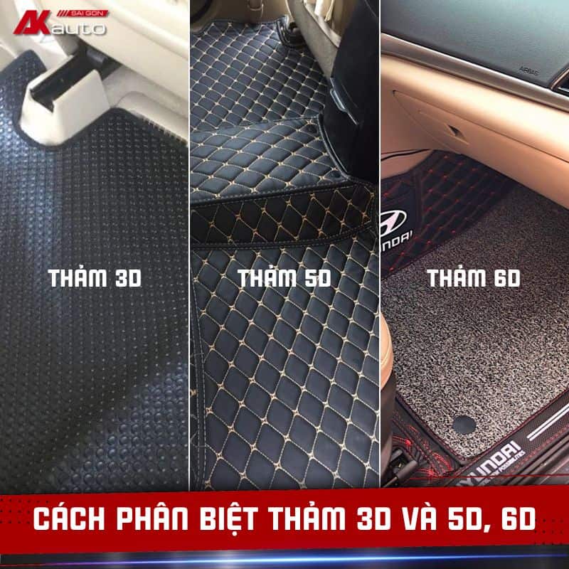 cách phân biệt thảm 3d và 5d, 6d