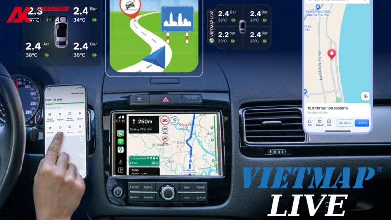 kết nối vietmap live với màn hình ô tô