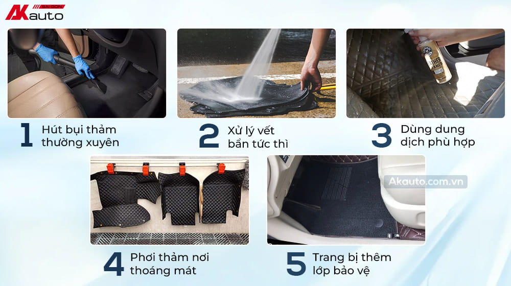 Mẹo giữ thảm sàn xe ô tô luôn sạch và bền lâu