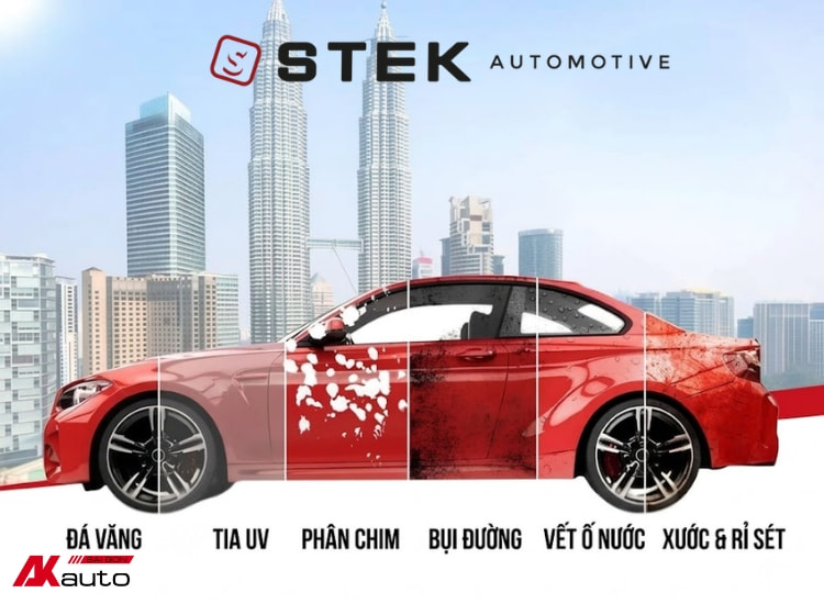 Dán PPF STEK giúp bảo vệ sơn xe khỏi trầy xước, hư hại do môi trường