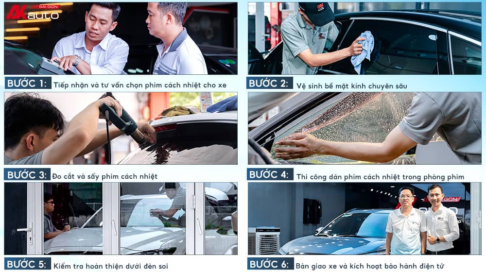 Quy trình dán phim cách nhiệt chuẩn chỉnh tại AKauto