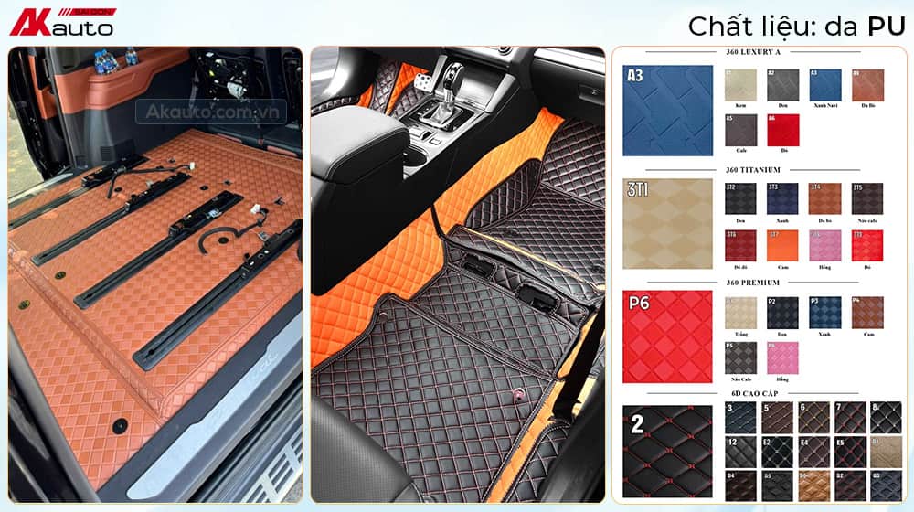 Thảm sàn xe ô tô 360 tạo cảm giác sang trọng khoang nội thất