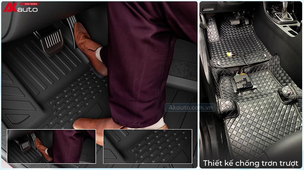 Chọn thảm ô tô có khả năng chống trượt, bám sàn tốt để đảm bảo an toàn