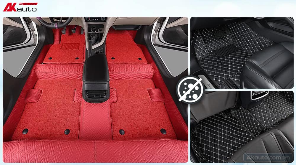 Chọn thảm phủ kín sàn, mép bo cao để hạn chế bụi bẩn và nước tràn